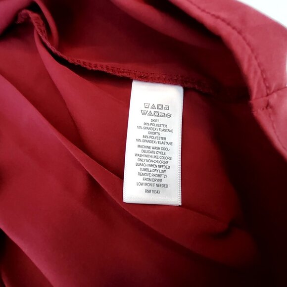 Tommy Bahama Everyday Active Red Pleated Skirt With Attached Shorts Size L - Picture 9 of 11